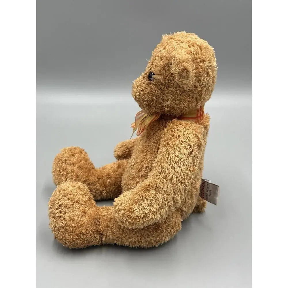 Gund Pookie Bear W/ Plaid Ribbon Bow #43128 Plush 11” Stuffed Teddy Animal
